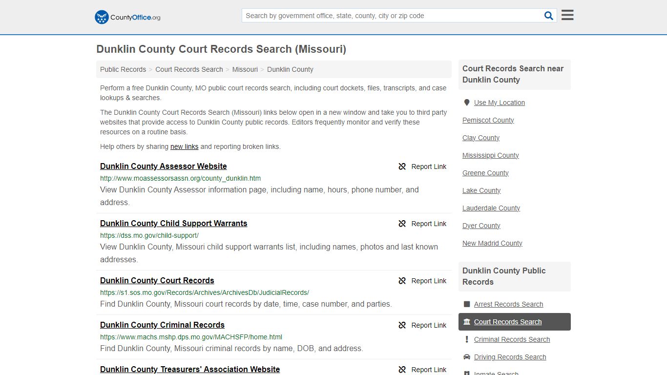 Dunklin County Court Records Search (Missouri) - County Office