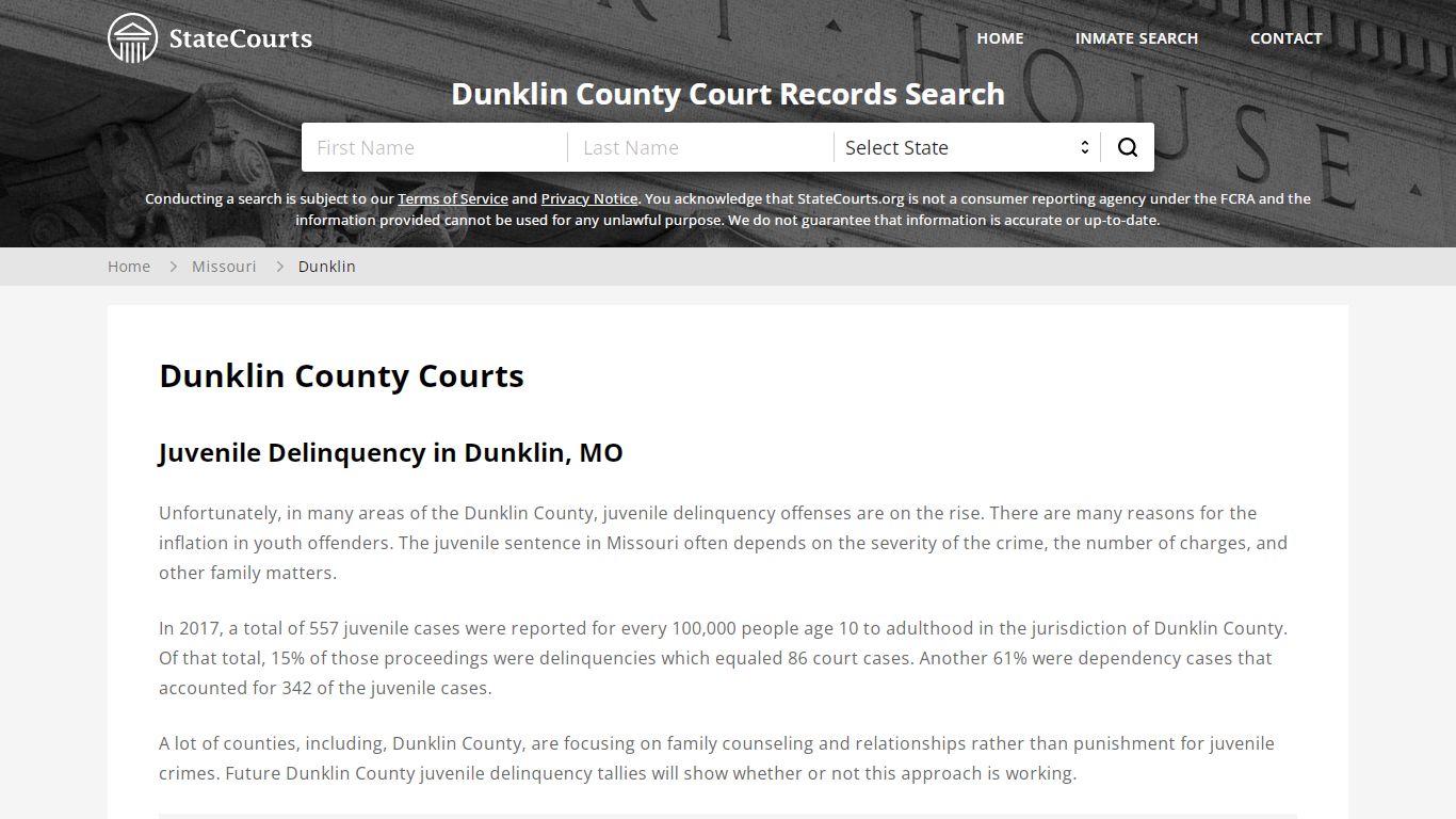 Dunklin County, MO Courts - Records & Cases - StateCourts