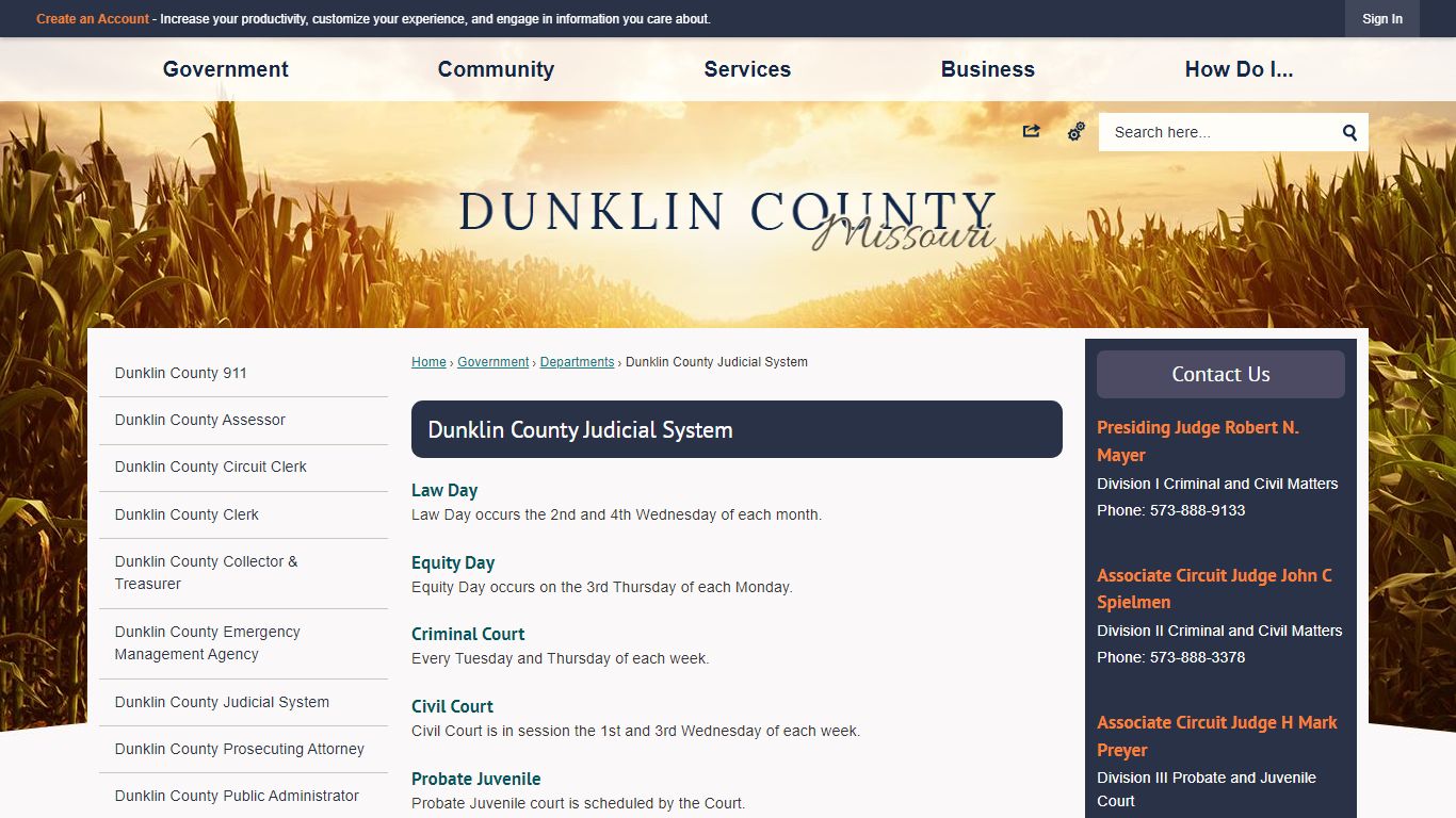 Dunklin County Judicial System | Dunklin County, MO